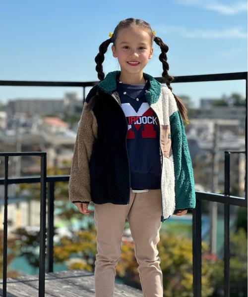 BIG FIELD(ビッグフィールド)の「ボアフリースクレイジージャケット(90~150cm)(その他アウター・キッズ・グレー/オフホワイト・150/90/100/110/120/130/140)」の8枚目の写真