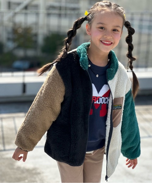 BIG FIELD(ビッグフィールド)の「ボアフリースクレイジージャケット(90~150cm)(その他アウター・キッズ・グレー/オフホワイト・150/90/100/110/120/130/140)」の7枚目の写真