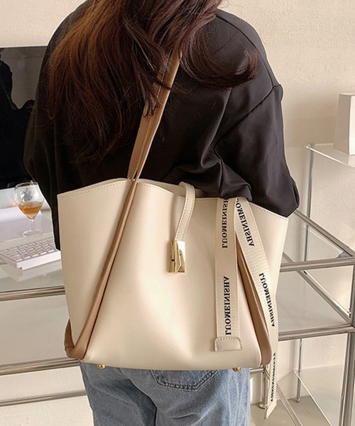 Miniministore（ミニミニストア）の「ポーチ付きトートバッグ レディース 韓国（トートバッグ・レディース・ミント/ブラック/アイボリー・フリー）」の7枚目の写真