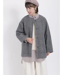 Samansa Mos2 | グレンチェック切替ショートコート(その他アウター)