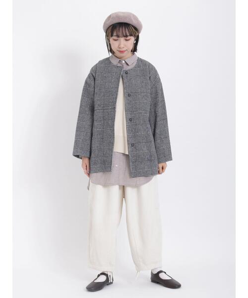 Samansa Mos2（サマンサ モスモス）の「グレンチェック切替ショートコート（その他アウター・レディース・ブラック・F）」の7枚目の写真