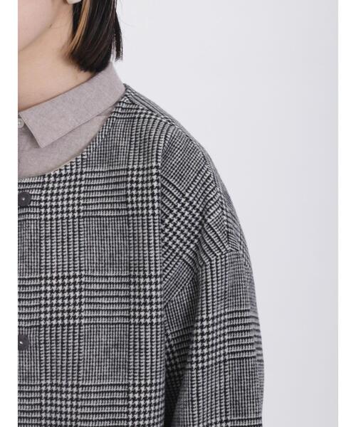 Samansa Mos2（サマンサ モスモス）の「グレンチェック切替ショートコート（その他アウター・レディース・ブラック・F）」の12枚目の写真