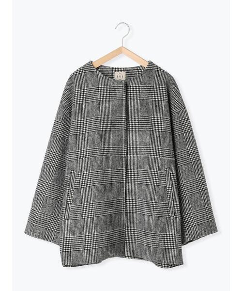Samansa Mos2（サマンサ モスモス）の「グレンチェック切替ショートコート（その他アウター・レディース・ブラック・F）」の18枚目の写真
