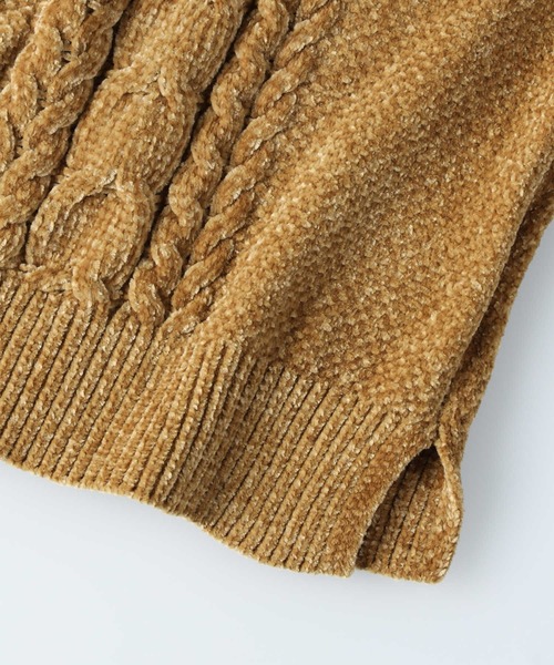 Right-on（ライトオン）の「ケーブル編みニットレイヤード（ニット/セーター・メンズ・オフホワイト/イエロー/ダークグレー・M/L/XL）」の10枚目の写真