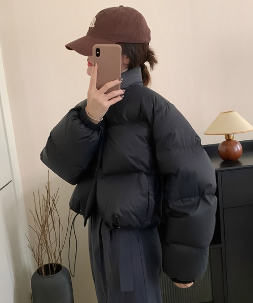 Chaco closet（チャコ クローゼット）の「ショート丈中綿エコダウンジャケット（ダウンジャケット/コート・レディース・イエロー/パープル/ベージュ/ブルー/ピンク/アイボリー/ブラック・FREE）」の15枚目の写真