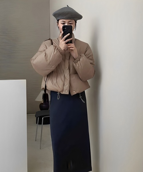 Chaco closet（チャコ クローゼット）の「ショート丈中綿エコダウンジャケット（ダウンジャケット/コート・レディース・イエロー/パープル/ベージュ/ブルー/ピンク/アイボリー/ブラック・FREE）」の20枚目の写真