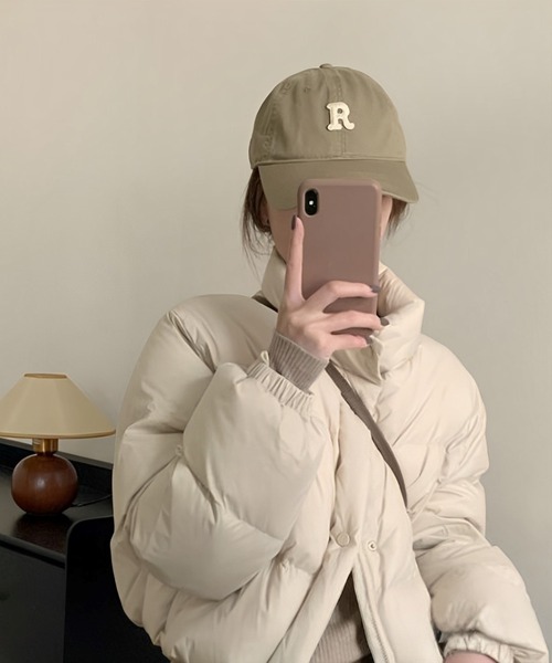 Chaco closet（チャコ クローゼット）の「ショート丈中綿エコダウンジャケット（ダウンジャケット/コート・レディース・イエロー/パープル/ベージュ/ブルー/ピンク/アイボリー/ブラック・FREE）」の12枚目の写真