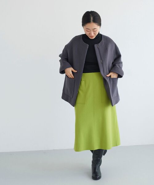 le.coeur blanc(ルクールブラン)の「ジャージーメルトントラペーズスカート(スカート・レディース・ネイビー/ベージュ/ライトグリーン・38/36)」の22枚目の写真