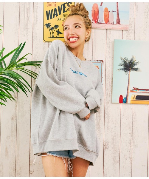 anap mimpi（アナップミンピ）の「インディアンプリント 裏起毛 スウェット トレーナー（スウェット・レディース・グレー/ネイビー/ベージュ系その他・FREE）」の6枚目の写真