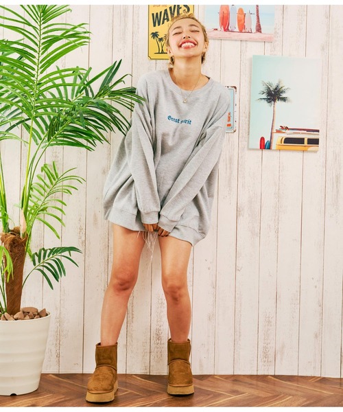 anap mimpi（アナップミンピ）の「インディアンプリント 裏起毛 スウェット トレーナー（スウェット・レディース・グレー/ネイビー/ベージュ系その他・FREE）」の8枚目の写真