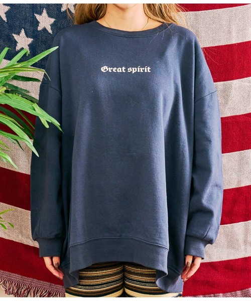 anap mimpi（アナップミンピ）の「インディアンプリント 裏起毛 スウェット トレーナー（スウェット・レディース・グレー/ネイビー/ベージュ系その他・FREE）」の22枚目の写真