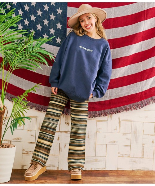 anap mimpi（アナップミンピ）の「インディアンプリント 裏起毛 スウェット トレーナー（スウェット・レディース・グレー/ネイビー/ベージュ系その他・FREE）」の18枚目の写真