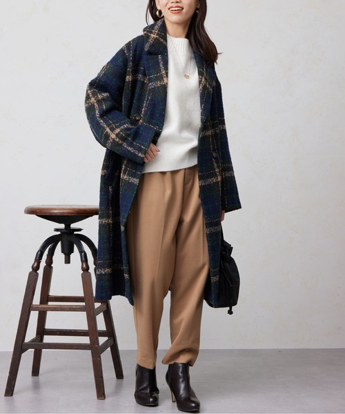 Chez toi（シェトワ）の「ブークレチェックコート（チェスター