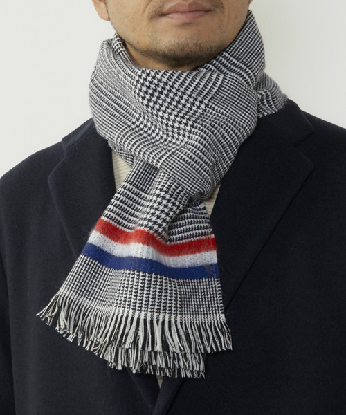 MEN'S MELROSE（メンズメルローズ）の「グレンチェックトリコマフラー（マフラー・メンズ・グレー/ネイビー・9）」の8枚目の写真