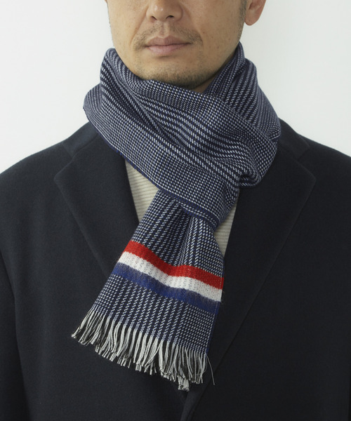 MEN'S MELROSE（メンズメルローズ）の「グレンチェックトリコマフラー（マフラー・メンズ・グレー/ネイビー・9）」の13枚目の写真