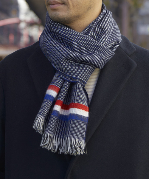 MEN'S MELROSE（メンズメルローズ）の「グレンチェックトリコマフラー（マフラー・メンズ・グレー/ネイビー・9）」の15枚目の写真