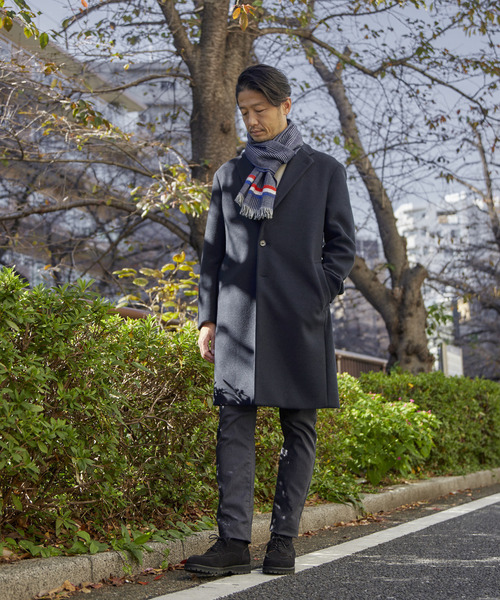 MEN'S MELROSE（メンズメルローズ）の「グレンチェックトリコマフラー（マフラー・メンズ・グレー/ネイビー・9）」の16枚目の写真