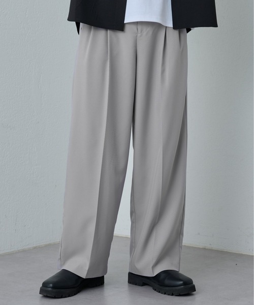 unknown　絣柄　2タックワイドスラックス　グレー　ヴィンテージ　ロカビリー unknown 絣柄 2タックワイドスラックス グレー ヴィンテージ