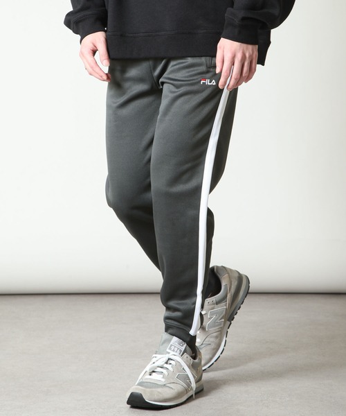 FILA(フィラ)の「【FILA】 ワンポイント ロゴ 刺繍 サイドライン ジャージ ストレッチ ジョガーパンツ(その他パンツ・メンズ・ネイビー/ブラック/チャコール・MEDIUM/X-LARGE/LARGE)」の3枚目の写真