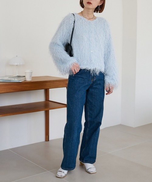 DISCOAT（ディスコート）の「≪前後２WAY≫フリンジカーディガン《WEB限定カラーあり》（カーディガン/ボレロ・レディース・ベージュ/ブルー/サックスブルー/アイボリー・FREE）」の12枚目の写真