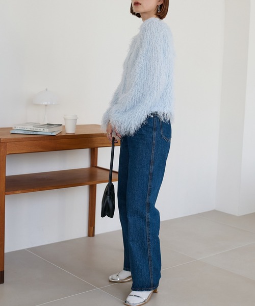 DISCOAT（ディスコート）の「≪前後２WAY≫フリンジカーディガン《WEB限定カラーあり》（カーディガン/ボレロ・レディース・ベージュ/ブルー/サックスブルー/アイボリー・FREE）」の13枚目の写真