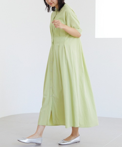 LAVEANGE(ラビアンジェ)の「ウエストタックワンピース(ワンピース・レディース・ネイビー/グリーン/ブラック・4L/3L/LL/M/5L)」の14枚目の写真