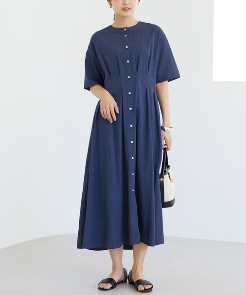 LAVEANGE(ラビアンジェ)の「ウエストタックワンピース(ワンピース・レディース・ネイビー/グリーン/ブラック・4L/3L/LL/M/5L)」の18枚目の写真