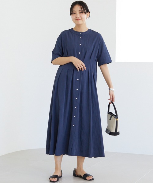 LAVEANGE(ラビアンジェ)の「ウエストタックワンピース(ワンピース・レディース・ネイビー/グリーン/ブラック・4L/3L/LL/M/5L)」の19枚目の写真
