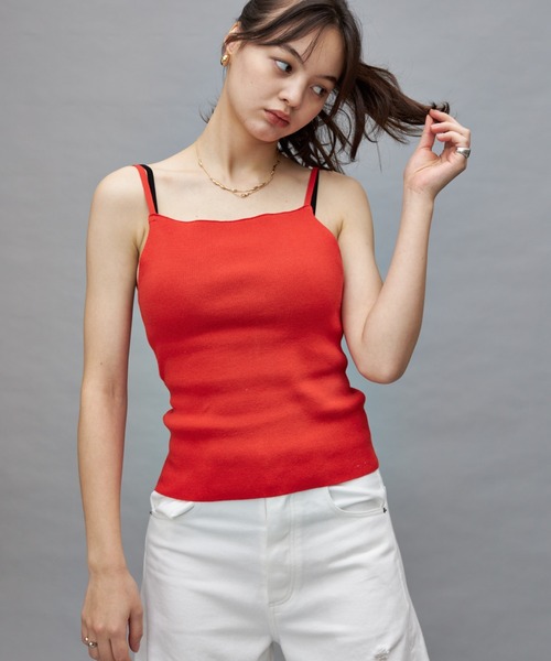 Lui's（ルイス）の「【cierio/シエリオ】 ニットキャミソール（キャミソール・レディース・ブラック/レッド/グリーン・FREE）」の3枚目の写真