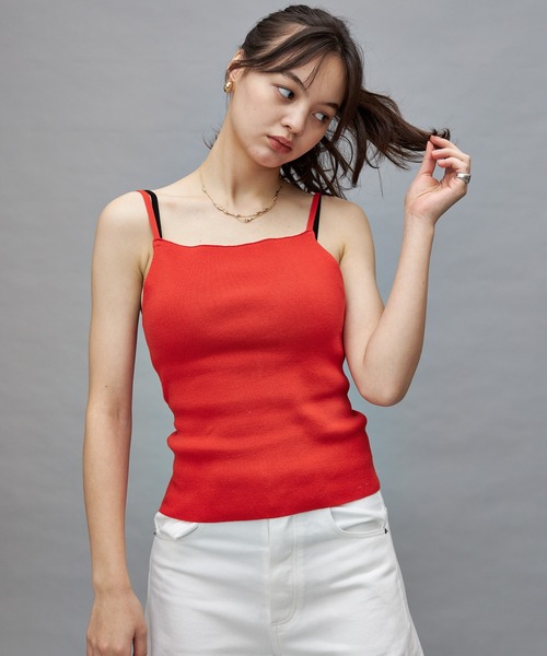 Lui's（ルイス）の「【cierio/シエリオ】 ニットキャミソール（キャミソール・レディース・ブラック/レッド/グリーン・FREE）」の4枚目の写真