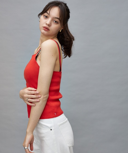 Lui's（ルイス）の「【cierio/シエリオ】 ニットキャミソール（キャミソール・レディース・ブラック/レッド/グリーン・FREE）」の5枚目の写真