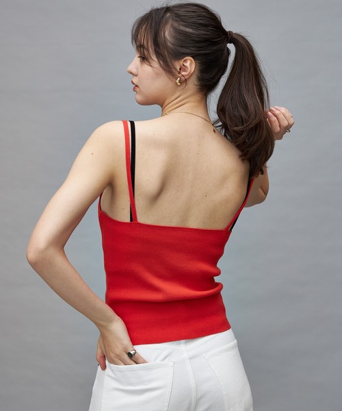 Lui's（ルイス）の「【cierio/シエリオ】 ニットキャミソール（キャミソール・レディース・ブラック/レッド/グリーン・FREE）」の6枚目の写真