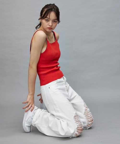 Lui's（ルイス）の「【cierio/シエリオ】 ニットキャミソール（キャミソール・レディース・ブラック/レッド/グリーン・FREE）」の7枚目の写真