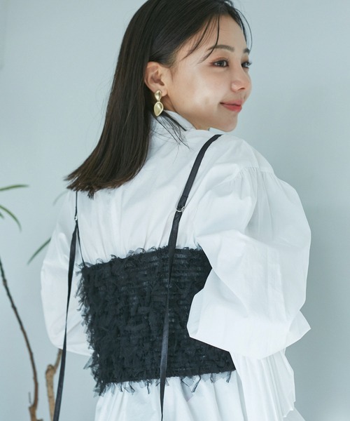 VIS(ビス)の「【STAYC/YOON着用】リボンテープビスチェ(キャミソール・レディース・ブラック/キナリ・FREE)」の18枚目の写真