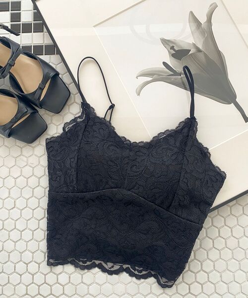 MAJESTIC LEGON(マジェスティックレゴン)の「カップ付きレースキャミソール(キャミソール・レディース・オフホワイト/ブラック/アイボリー・MEDIUM)」の3枚目の写真