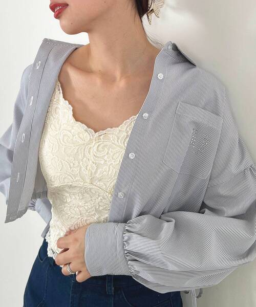 MAJESTIC LEGON(マジェスティックレゴン)の「カップ付きレースキャミソール(キャミソール・レディース・オフホワイト/ブラック/アイボリー・MEDIUM)」の4枚目の写真