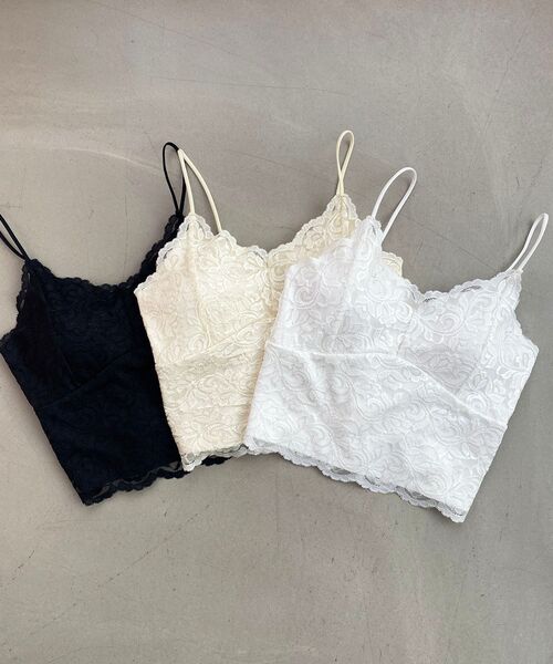 MAJESTIC LEGON(マジェスティックレゴン)の「カップ付きレースキャミソール(キャミソール・レディース・オフホワイト/ブラック/アイボリー・MEDIUM)」の8枚目の写真