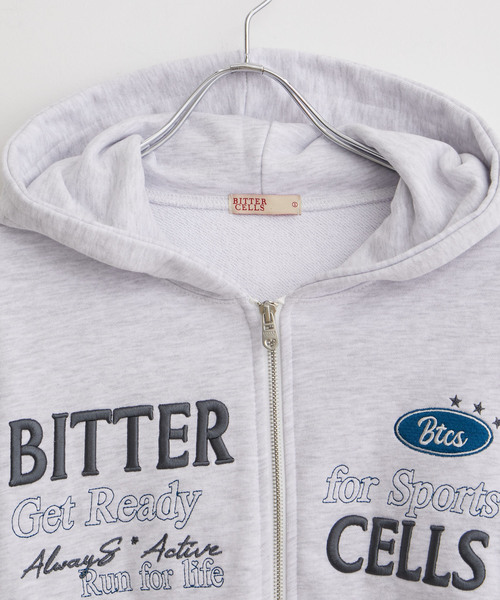 VIS（ビス）の「【BITTER CELLS】Wジップショート丈ロゴ刺繍パーカー（スウェット・レディース・ブラック/ライトグレー・FREE）」の14枚目の写真
