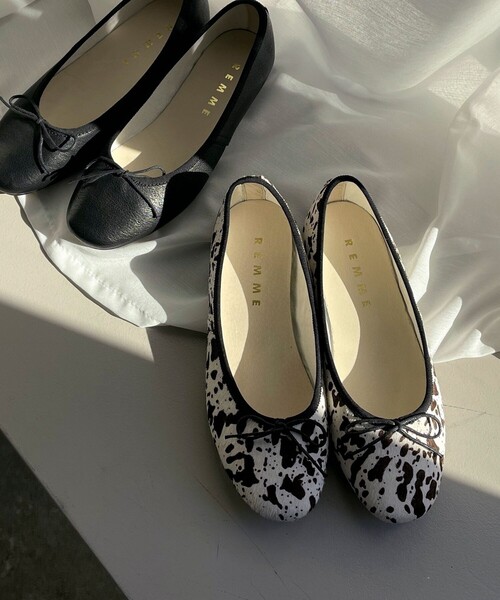 REMME（レメ）の「【REMME/レメ】レザーバレーシューズ（バレエシューズ・レディース・ベージュ/グリーン/シルバー/ブラック系その他/ブラック・38/37）」の18枚目の写真