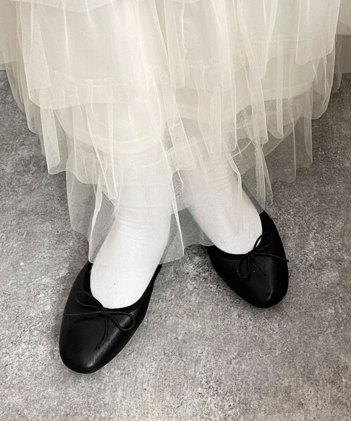 REMME（レメ）の「【REMME/レメ】レザーバレーシューズ（バレエシューズ・レディース・ベージュ/グリーン/シルバー/ブラック系その他/ブラック・38/37）」の14枚目の写真