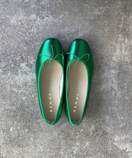 REMME（レメ）の「【REMME/レメ】レザーバレーシューズ（バレエシューズ・レディース・ベージュ/グリーン/シルバー/ブラック系その他/ブラック・38/37）」の12枚目の写真
