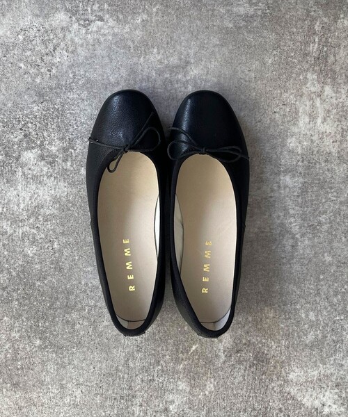 REMME（レメ）の「【REMME/レメ】レザーバレーシューズ（バレエシューズ・レディース・ベージュ/グリーン/シルバー/ブラック系その他/ブラック・38/37）」の11枚目の写真