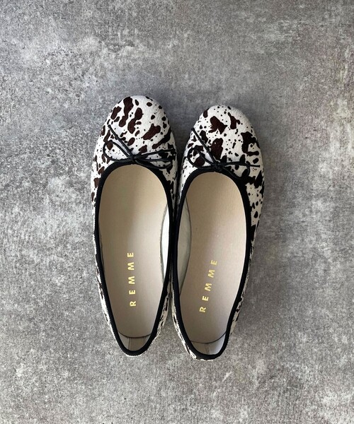 REMME（レメ）の「【REMME/レメ】レザーバレーシューズ（バレエシューズ・レディース・ベージュ/グリーン/シルバー/ブラック系その他/ブラック・38/37）」の10枚目の写真