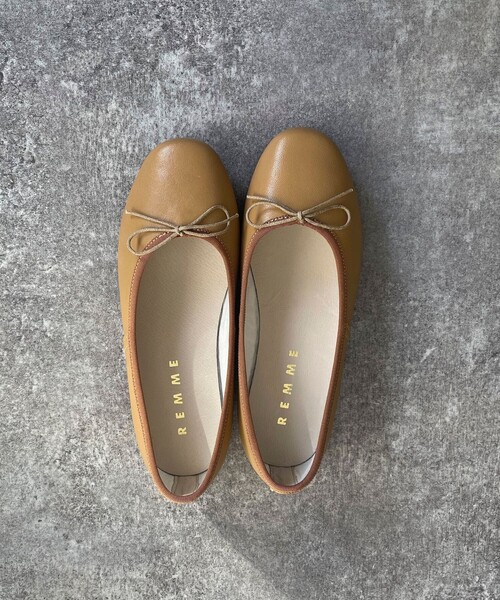 REMME（レメ）の「【REMME/レメ】レザーバレーシューズ（バレエシューズ・レディース・ベージュ/グリーン/シルバー/ブラック系その他/ブラック・38/37）」の9枚目の写真