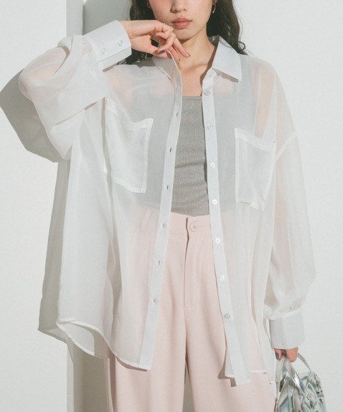 ダブルポケットオーバーシアーシャツ（シャツ/ブラウス）｜VANNIE U