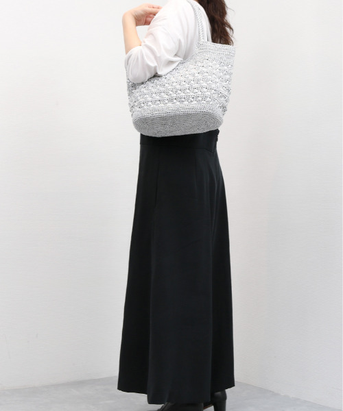 cache cache（カシュ カシュ）の「カシュカシュ cachecache / メタリックコード柄編みトートバッグ（トートバッグ・レディース・マルチ/シルバー/ブラック/ホワイト/シルバー系その他・FREE）」の22枚目の写真