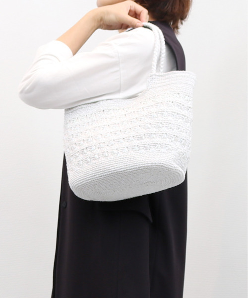 cache cache（カシュ カシュ）の「カシュカシュ cachecache / メタリックコード柄編みトートバッグ（トートバッグ・レディース・マルチ/シルバー/ブラック/ホワイト/シルバー系その他・FREE）」の15枚目の写真