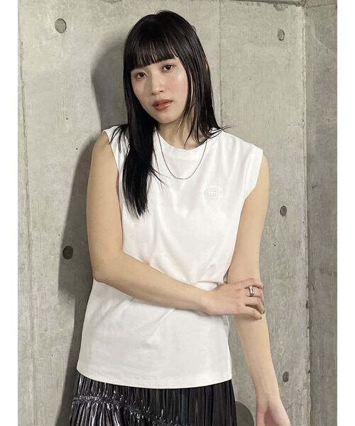 MURUA（ムルーア）の「ロゴノースリーブトップス（タンクトップ・レディース・ホワイト/ライトブルー/ブラック/ネイビー/イエロー・FREE）」の14枚目の写真