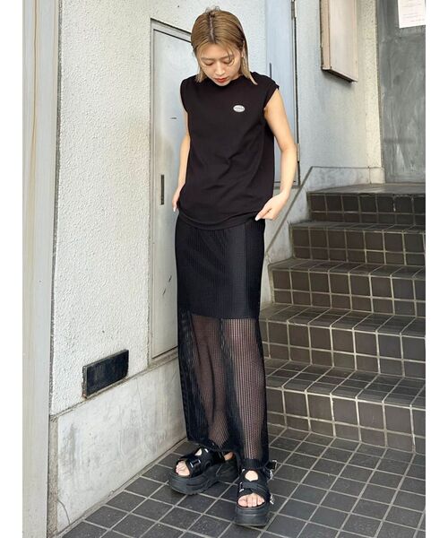 MURUA（ムルーア）の「ロゴノースリーブトップス（タンクトップ・レディース・ホワイト/ライトブルー/ブラック/ネイビー/イエロー・FREE）」の13枚目の写真