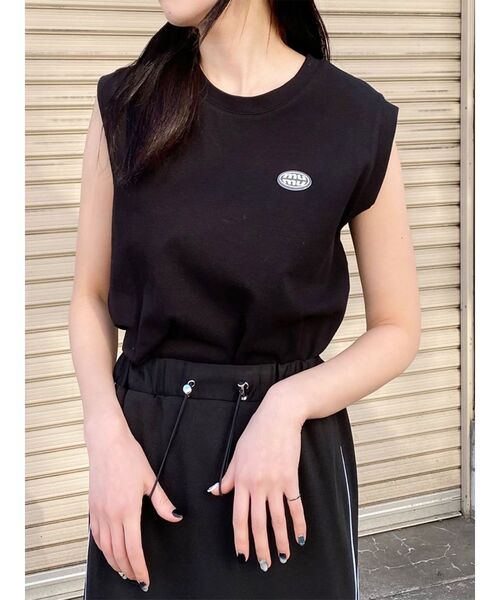 MURUA（ムルーア）の「ロゴノースリーブトップス（タンクトップ・レディース・ホワイト/ライトブルー/ブラック/ネイビー/イエロー・FREE）」の12枚目の写真